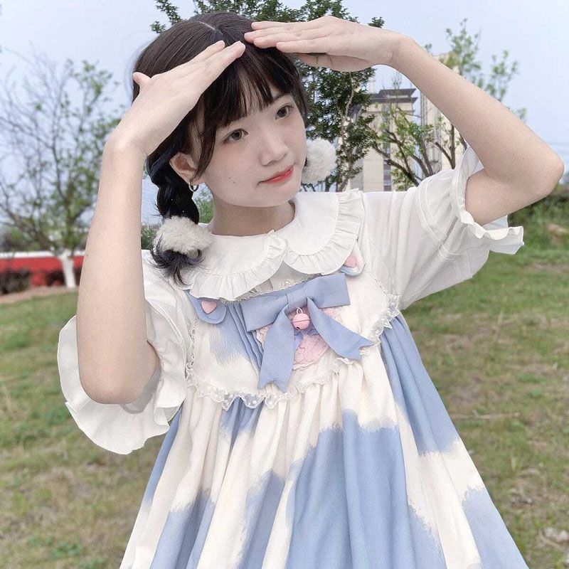 Student white shirt female doll collar shirt cute little milk cake with lolita long-sleeved JK top small fresh