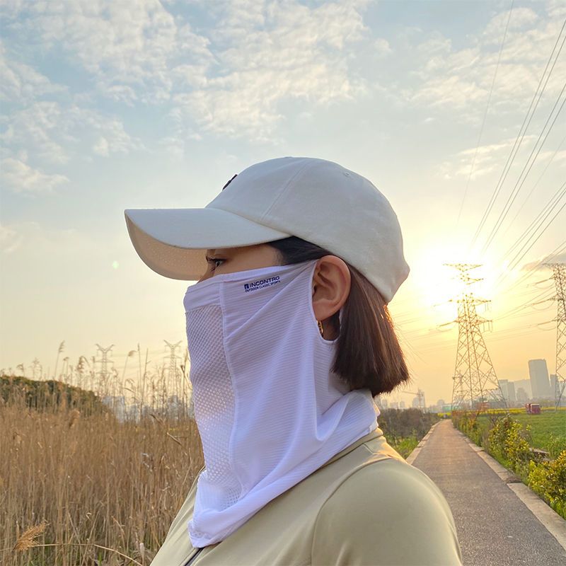 UV resistant ice silk neck protection thin sports golf mesh panel breathable veil for men and women outdoor sun protection in summer