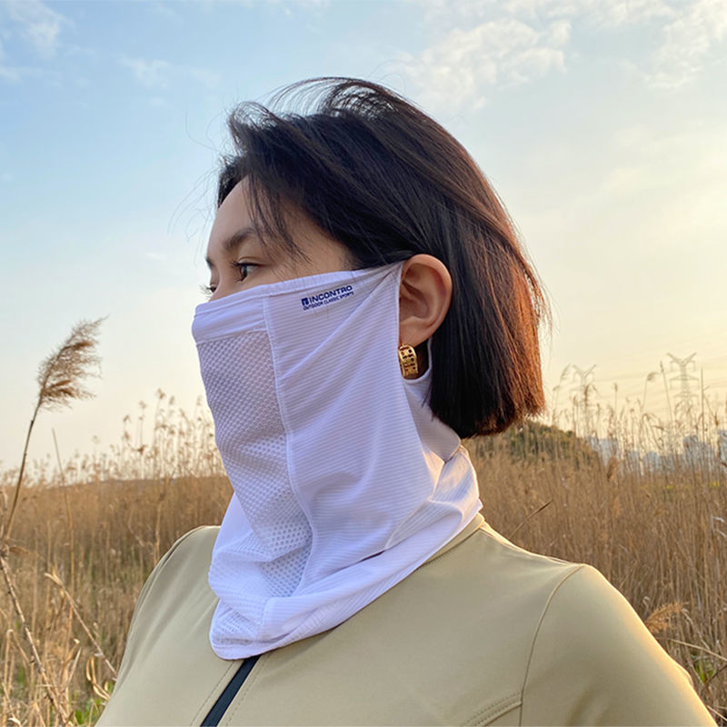 UV resistant ice silk neck protection thin sports golf mesh panel breathable veil for men and women outdoor sun protection in summer
