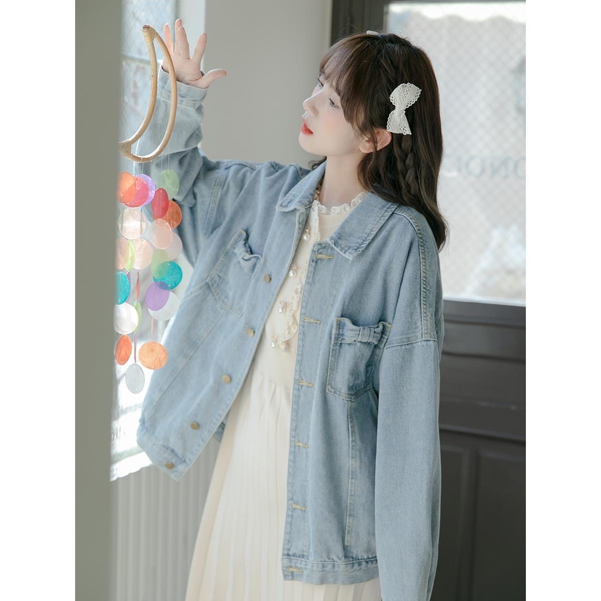 Blue denim jacket female 2022 spring new student casual fashion retro all-match loose jacket tops