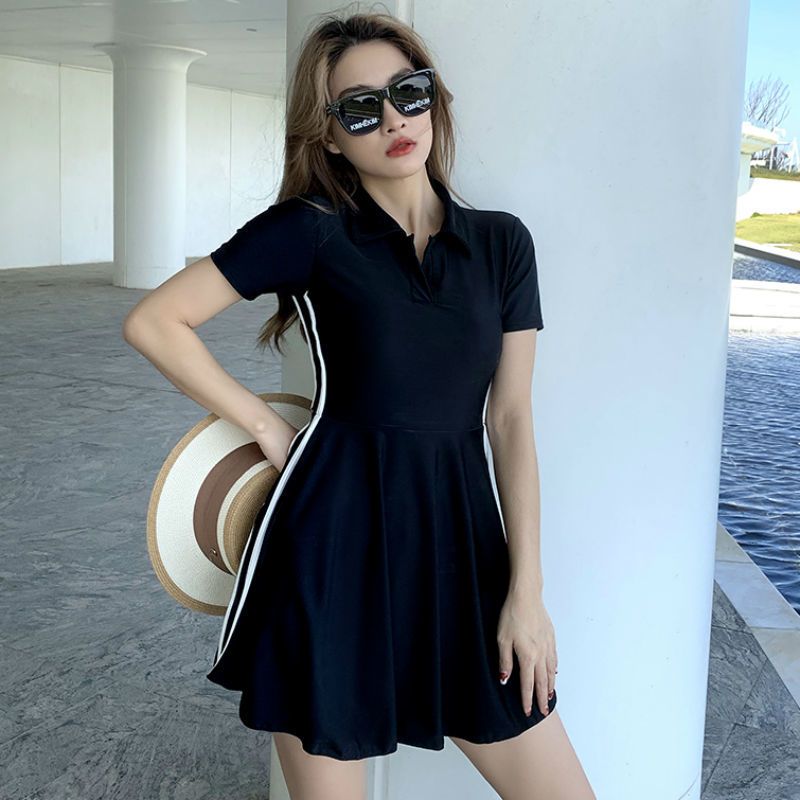 2022 new swimsuit for women in hot springs, plus size, slightly fat girl, fat mm, pure desire, split body sport, conservative covering of flesh, slimming