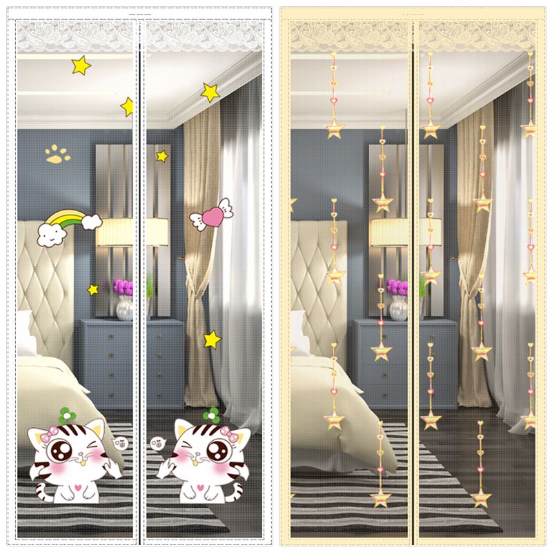 魔术贴防蚊门帘新款家用免打孔加密金刚网纱门夏季卧室防蝇虫帘子