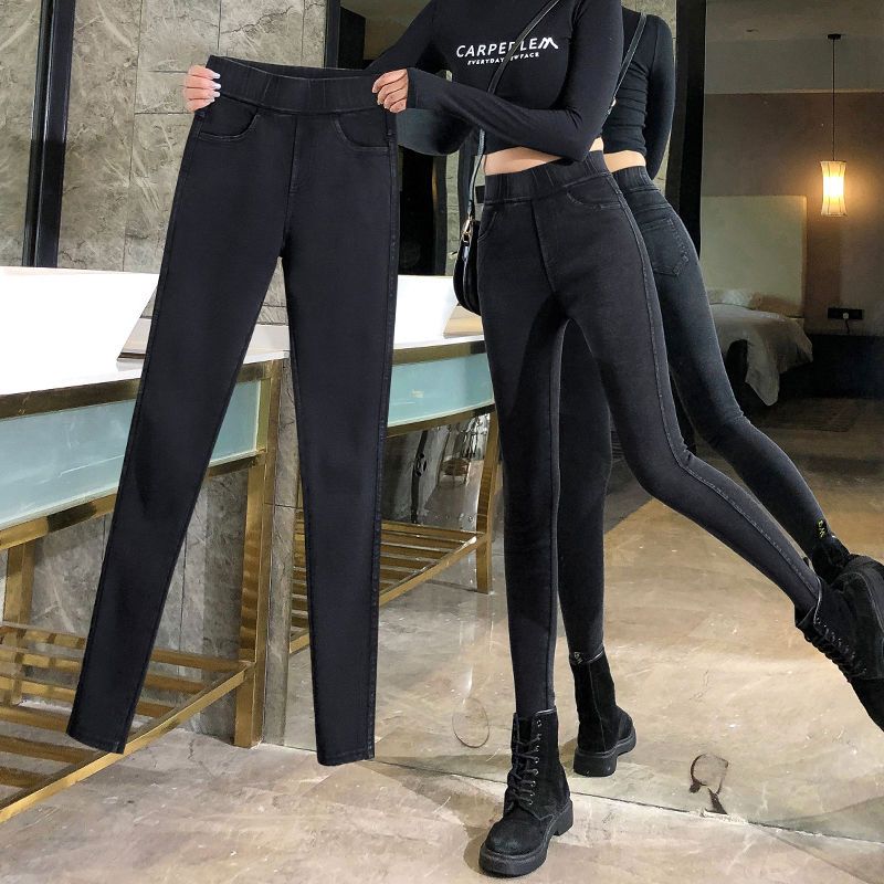 Pants women 2022 new spring and summer high waist denim Leggings women's pants wear thin and versatile 9-point Leggings