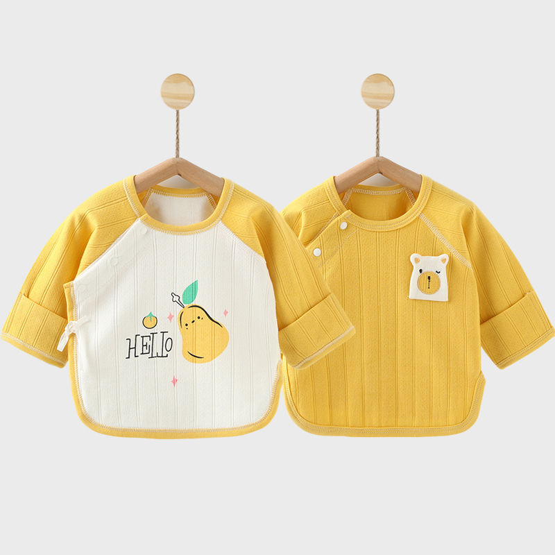 新生兒衣服初生嬰兒秋衣純棉無骨上衣春秋寶寶內衣和尚服半背衣