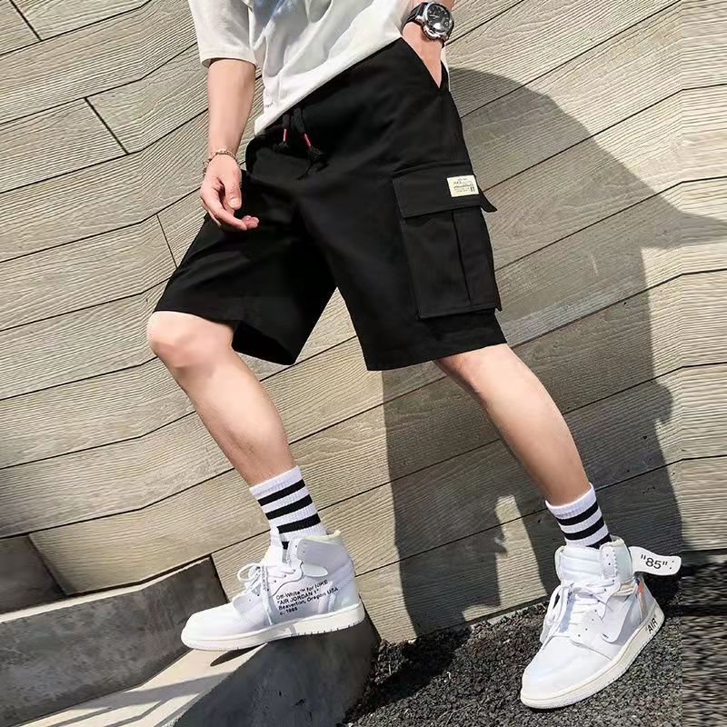 Men's shorts wear summer ice medium pants Five Point Beach American sports handsome loose trend casual pants