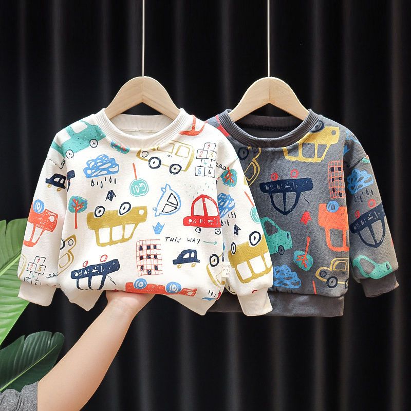 Boys sweater spring and autumn 2022 new children's cartoon letters Korean version of fried street children's clothing long-sleeved bottoming