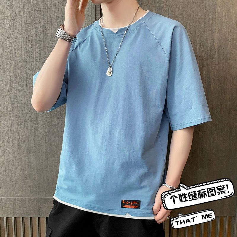 新款夏季男士短袖T恤宽松青少年初中学生韩版潮流半袖ins体恤