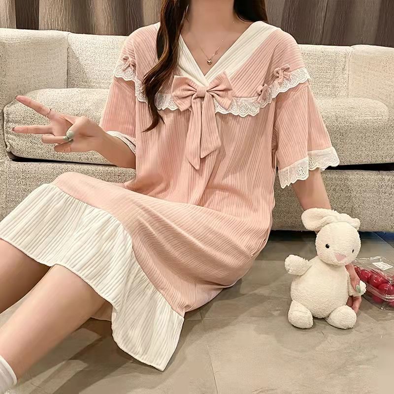 2022年睡裙女抖音夏季薄款可愛公主風女士新款春夏天家居服套裝女