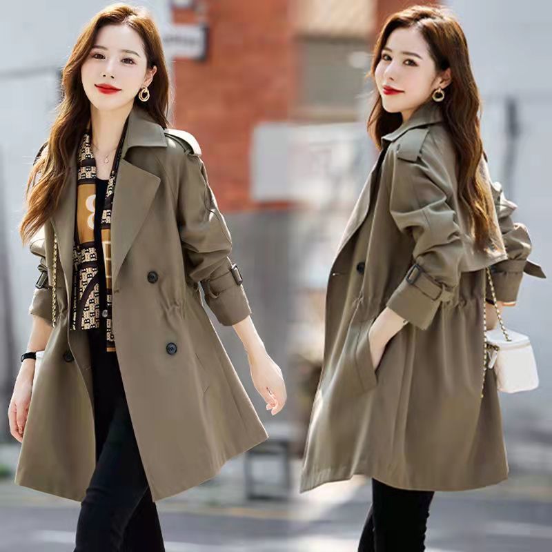 高级感风衣女中长款小个子2023年春秋新款韩系高级感流行大衣外套