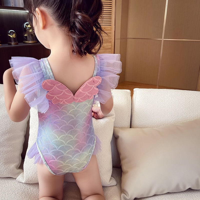 女童夏季連體泳裝2023新款兒童洋氣美人魚泳衣分體尾巴游泳衣女孩