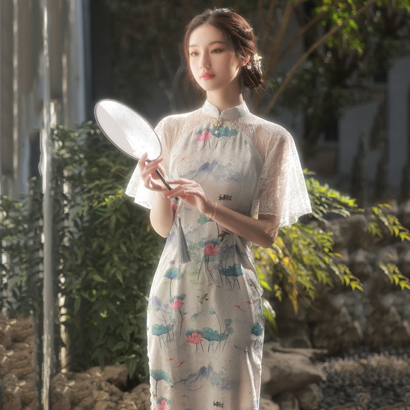 改良旗袍2023年新款女年輕款氣質小個子中國風清新淡雅復古新中式