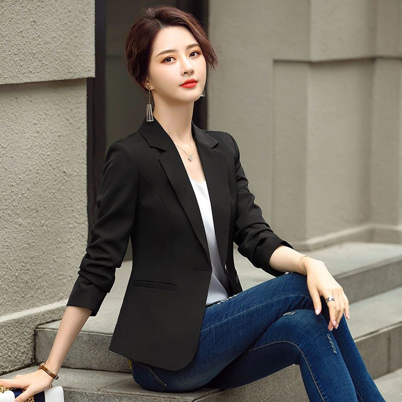 White small suit jacket women's short section small casual suit Korean version spring autumn winter new self-cultivation temperament top