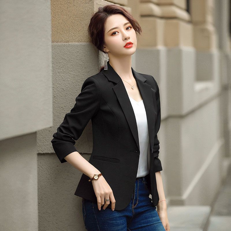 White small suit jacket women's short section small casual suit Korean version spring autumn winter new self-cultivation temperament top