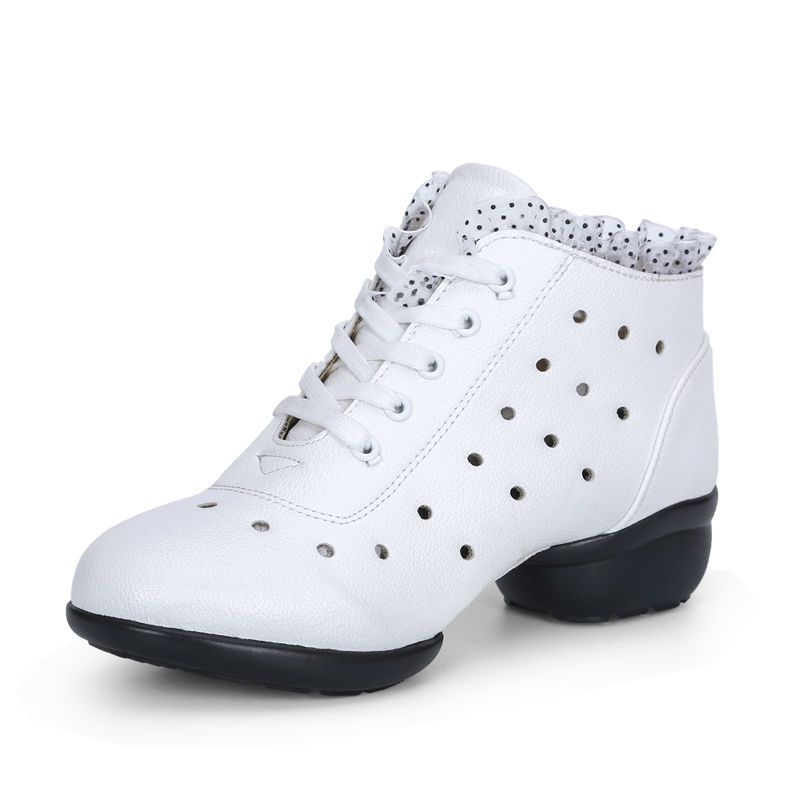 Mid-heel dancing shoes  new soft-soled dancing women's shoes sailor dancing shoes winter dancing shoes hollow square dancing shoes