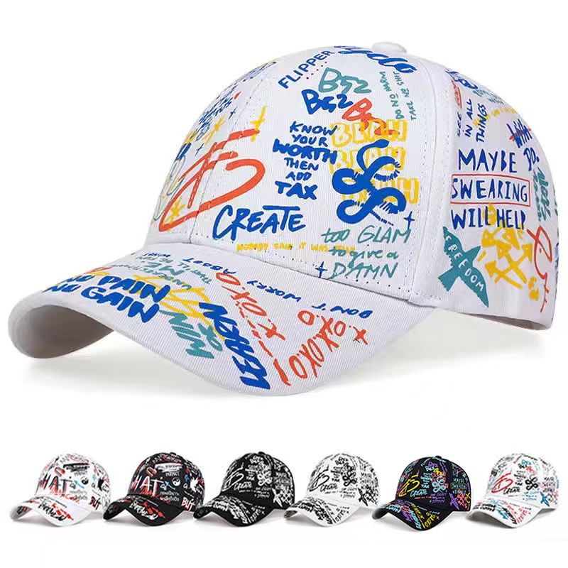 Cappellino da baseball stile coreano con grafiche e lettere_voghion.com