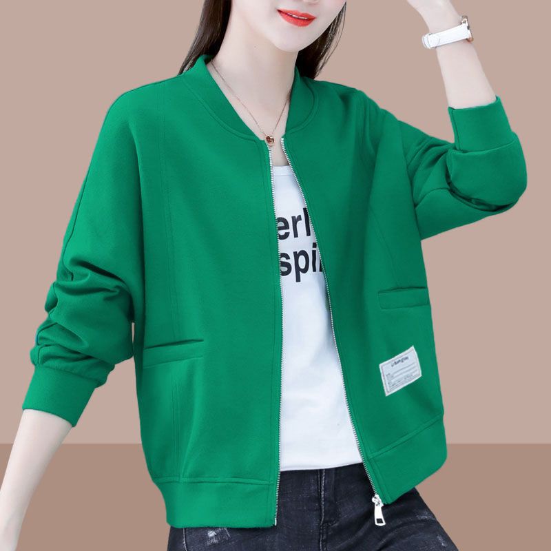 Cotton + large size women's sweater women's short style 2023 spring and autumn new Korean version loose and thin ins trendy cardigan jacket trendy