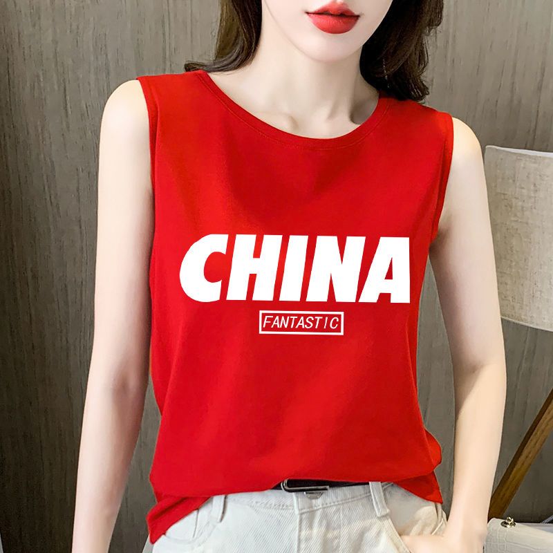 100% pure cotton camisole women's outer wear inner base layer Korean style solid color slimming sleeveless top ins trend