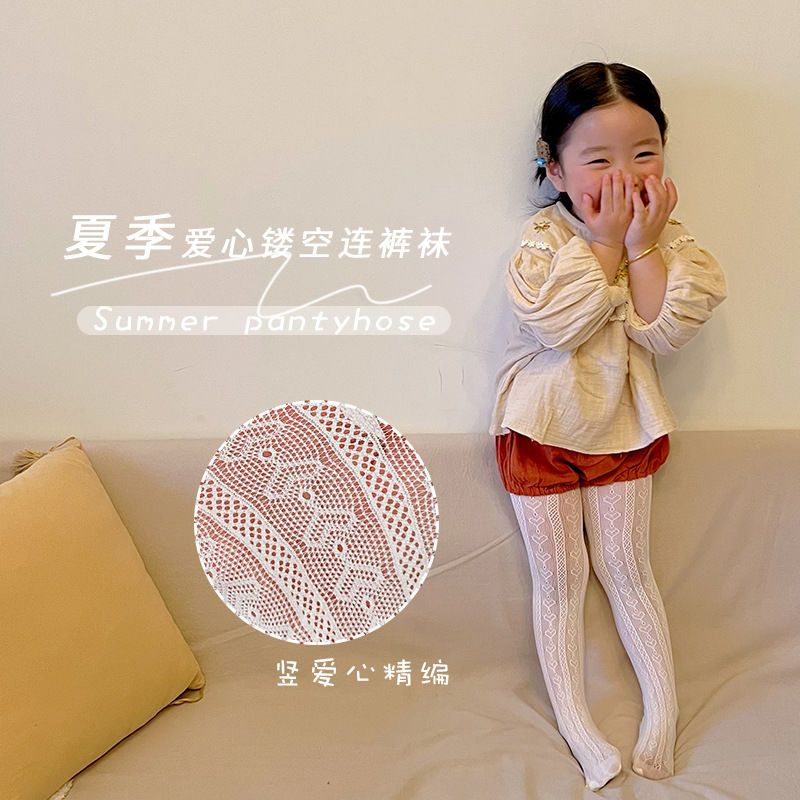女童打底袜裤薄款宝宝舞蹈袜夏季白色公主风薄网孔丝袜白色连裤袜
