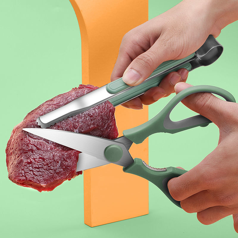 喜之助厨房剪刀韩式不锈钢烤肉剪刀锋利食物剪烤肉夹子套装组合