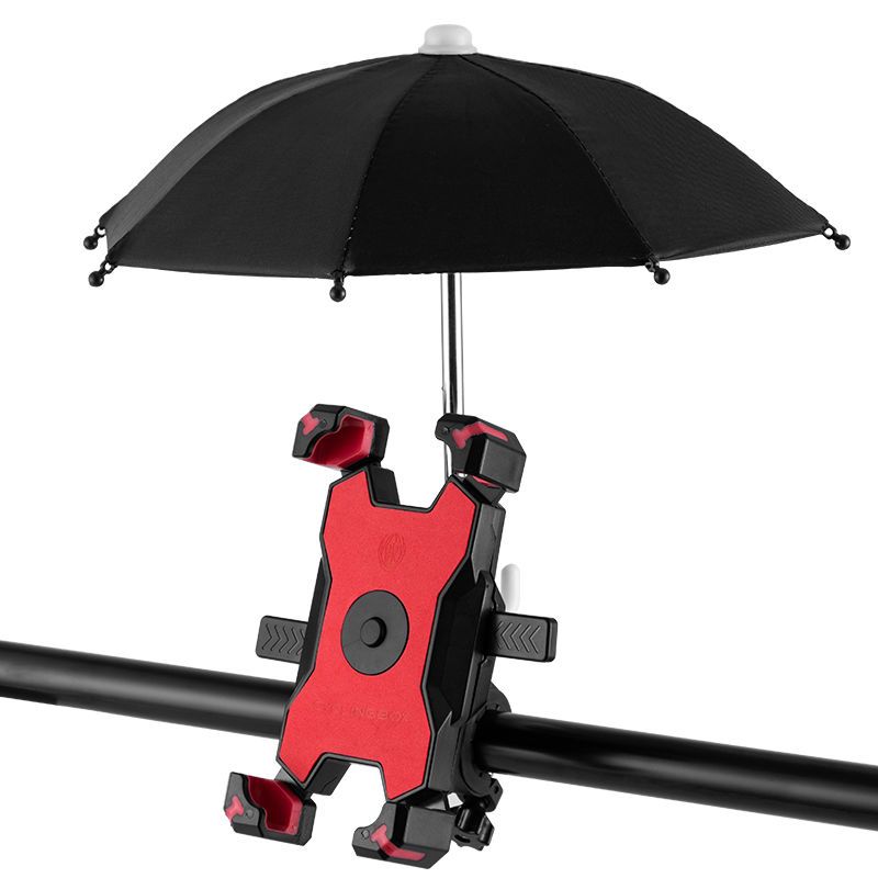 电动车手机机支架摩托车自行车手机架外卖骑手导航支架防震带雨伞