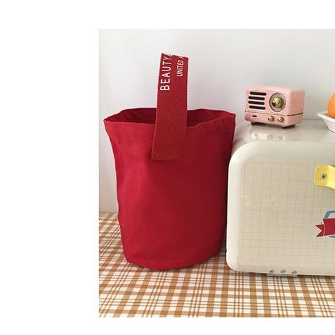 Simple and versatile net red new small Japanese Korean version of the trendy female students working in hand bag portable canvas bucket bag