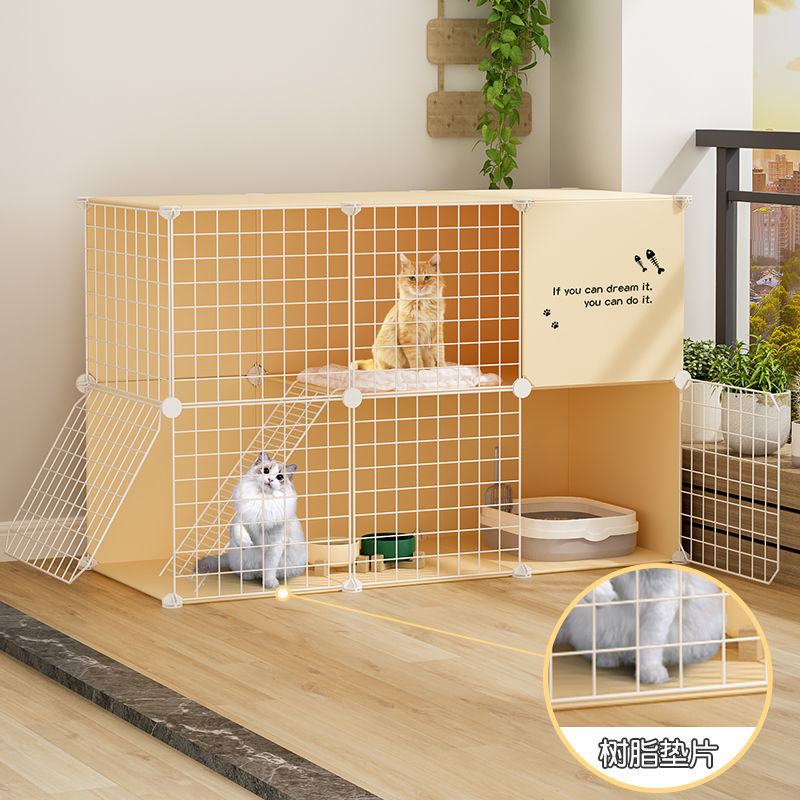 猫笼子家用超大自由空间猫窝猫舍大型猫咪别墅带厕所拼接二层猫屋