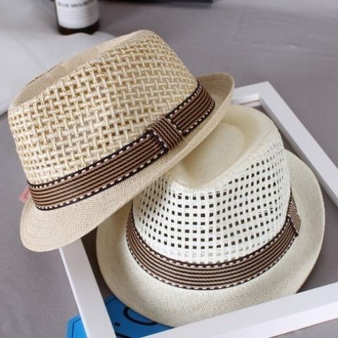 Summer new middle-aged men and women straw hat sunscreen leisure outdoor sunshade small top hat hollow breathable hat elderly hat