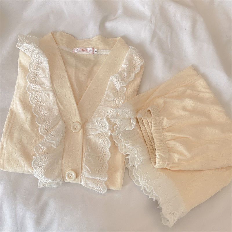 Summer pure desire wind short-sleeved cotton princess style pajamas women's summer 2022 new shorts girl home service suit