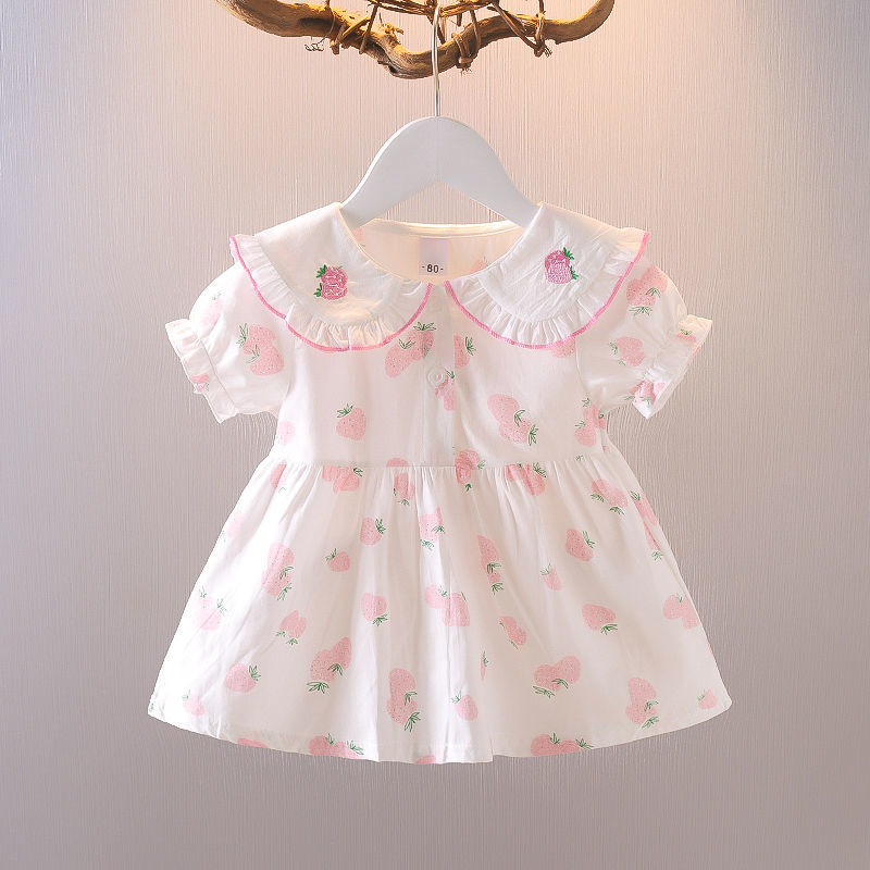 女童草莓连衣裙夏季儿童短袖公主裙子0一1-3岁小女孩宝宝夏装洋气