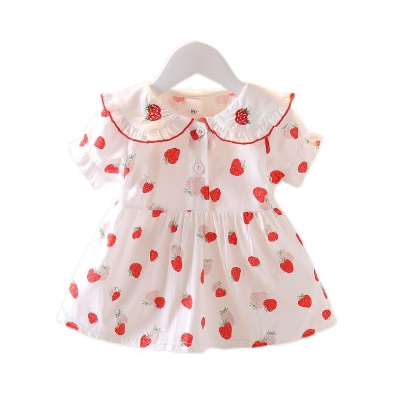 女童草莓连衣裙夏季儿童短袖公主裙子0一1-3岁小女孩宝宝夏装洋气