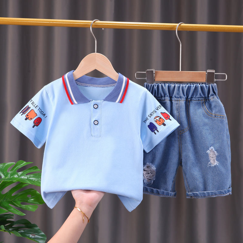 男童套裝夏季薄款2022新款潮童裝洋氣寶寶純棉短袖帥氣兒童夏裝