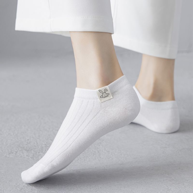 袜子女白色短袜夏季薄款棉袜ins潮韩国可爱百搭低帮浅口隐形船袜