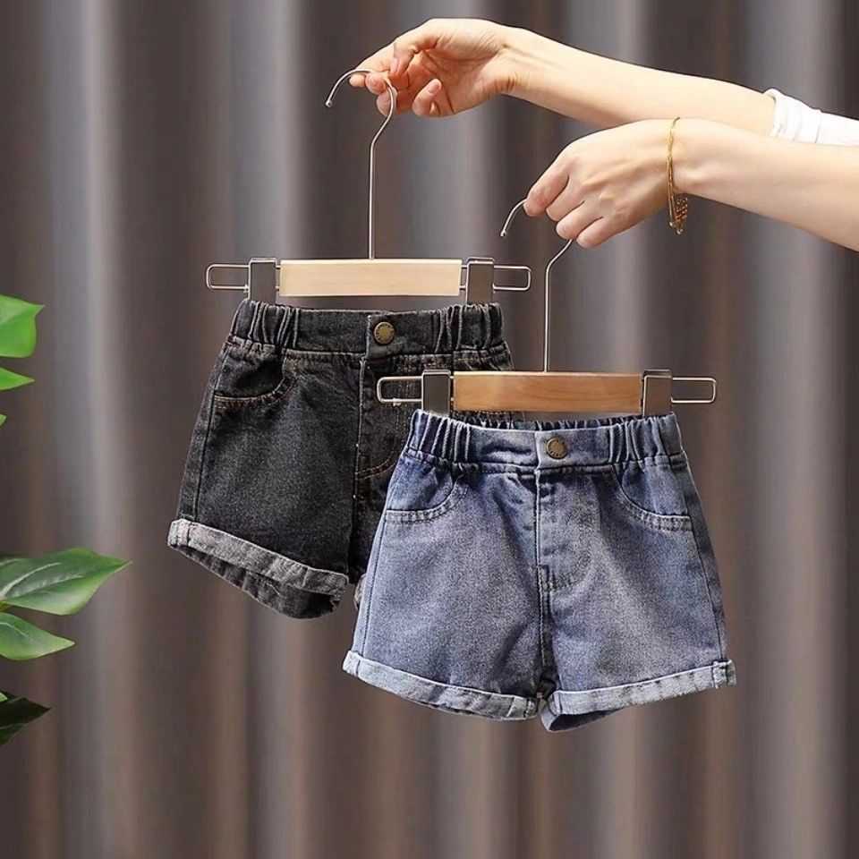 女童牛仔短裤夏装新款夏季儿童裤子韩版中大童洋气时尚短裤热薄款