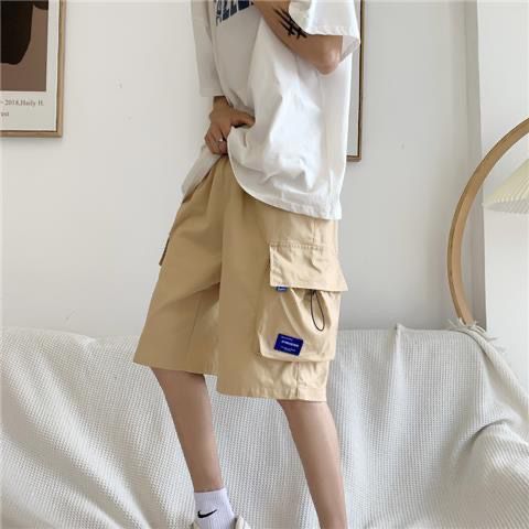 Work Shorts men's summer thin fashion ins fashion brand loose large casual Japanese five point pants with multiple pockets