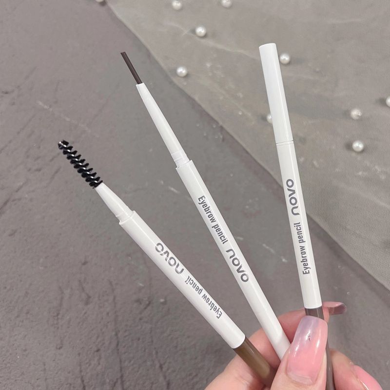 NOVO眉筆防水防汗不掉色不暈染細頭超細新手必備懶人根根分明學生