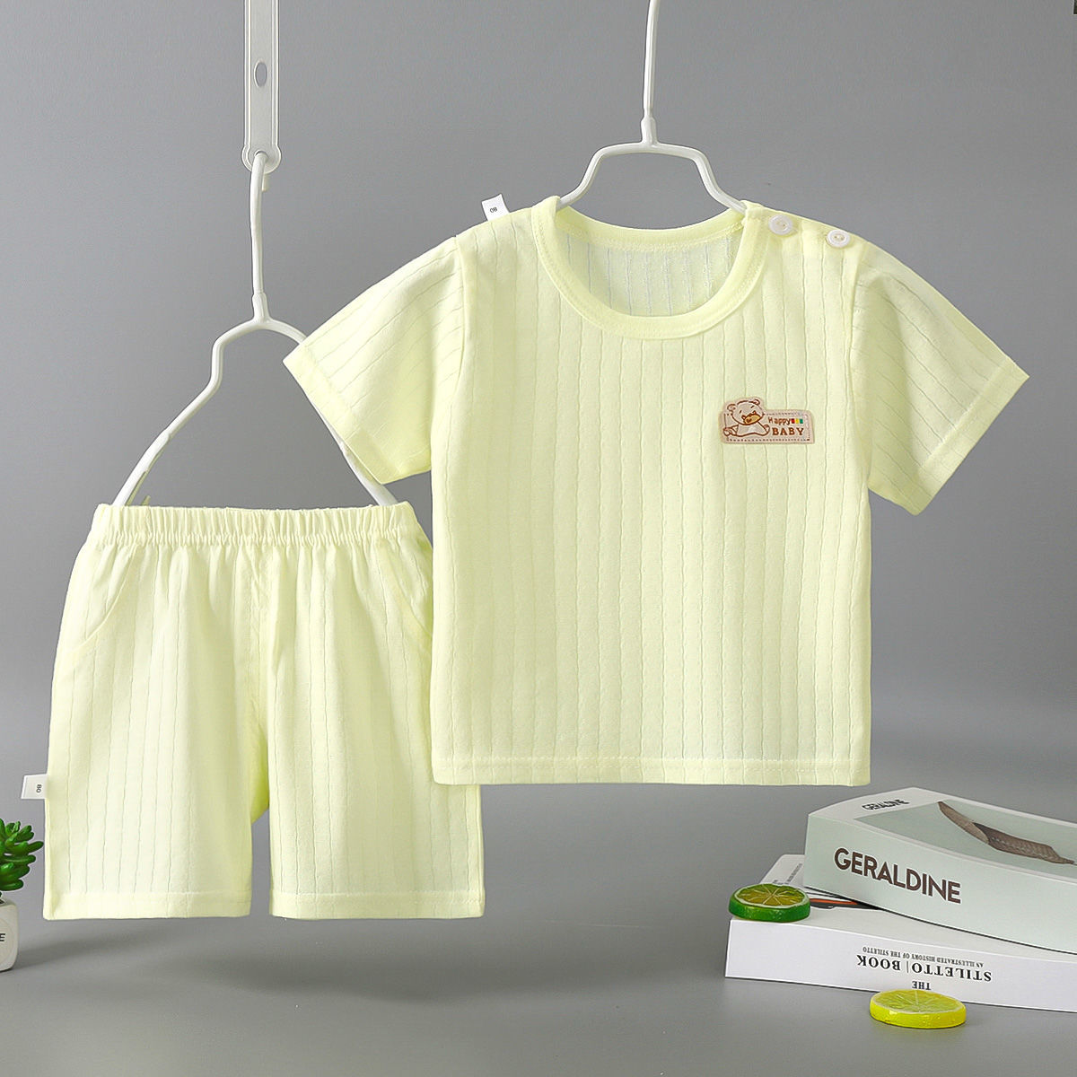 婴儿短袖套装夏季薄款宝宝衣服纯棉款男女儿童夏天短裤两件套夏装
