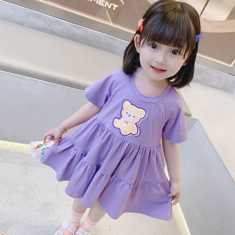 2022新款女童夏季可愛連衣裙洋氣兒童短袖女寶寶裙子韓版公主裙潮