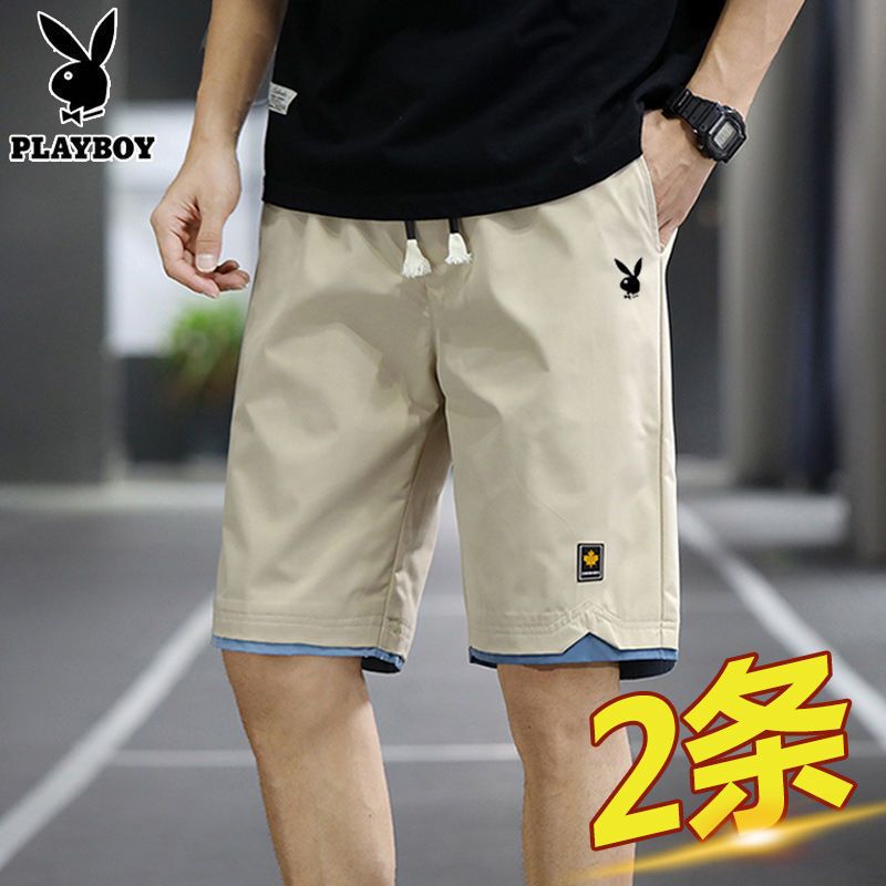 Playboy shorts men's summer five-point pants Korean fashion casual pants men's thin section loose beach pants pants