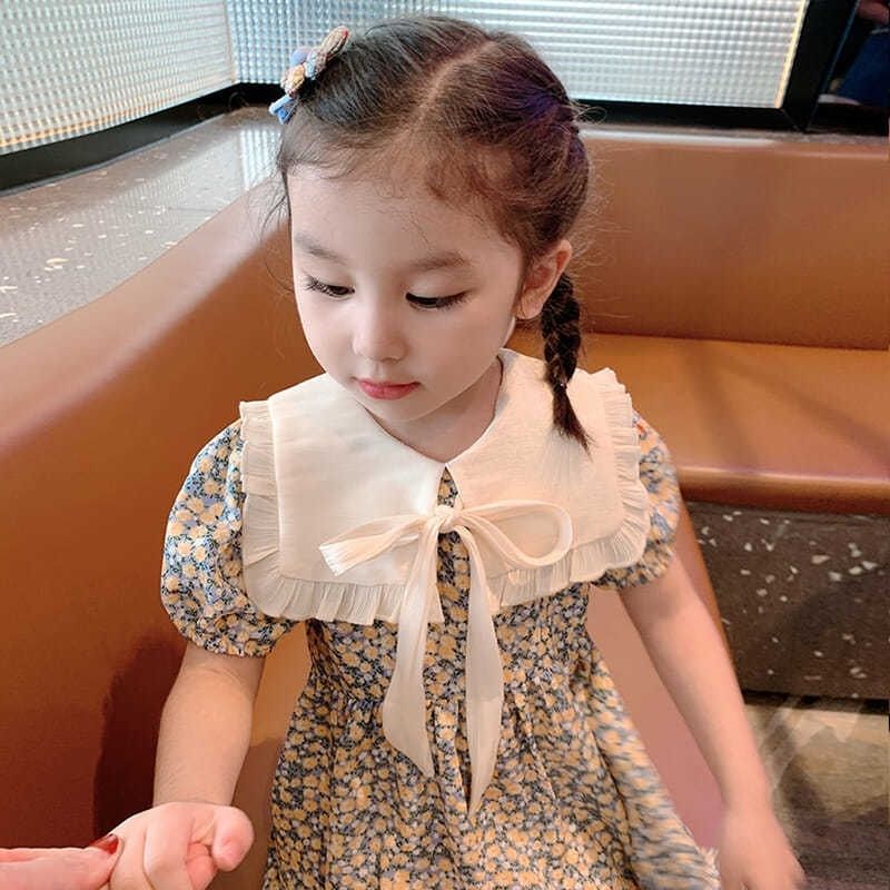 女童碎花連衣裙夏季薄款寶寶裙子兒童2022新款童裝女孩洋氣公主裙