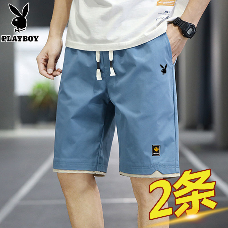 Playboy shorts men's summer five-point pants Korean fashion casual pants men's thin section loose beach pants pants