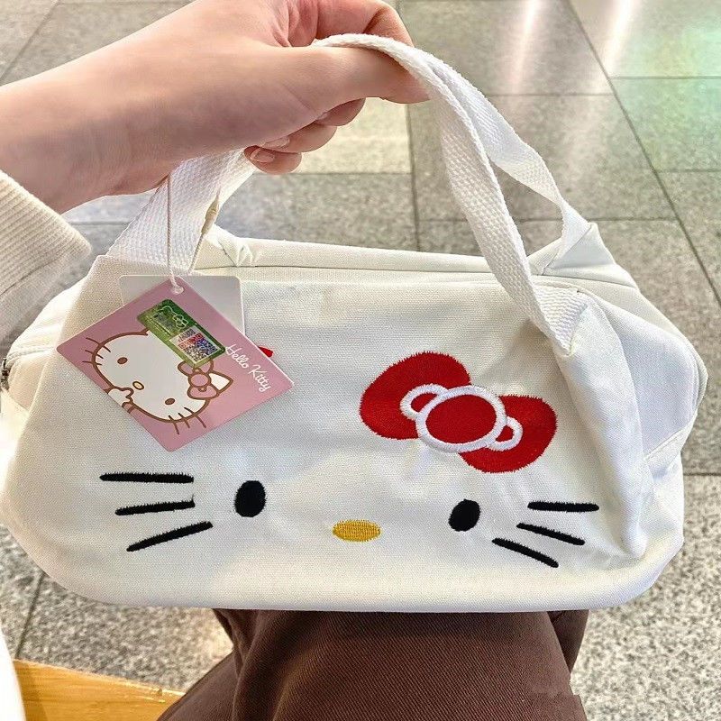 Tote bag women's canvas bag large capacity  new kt cat hand shopping bag hello kitty shoulder bag