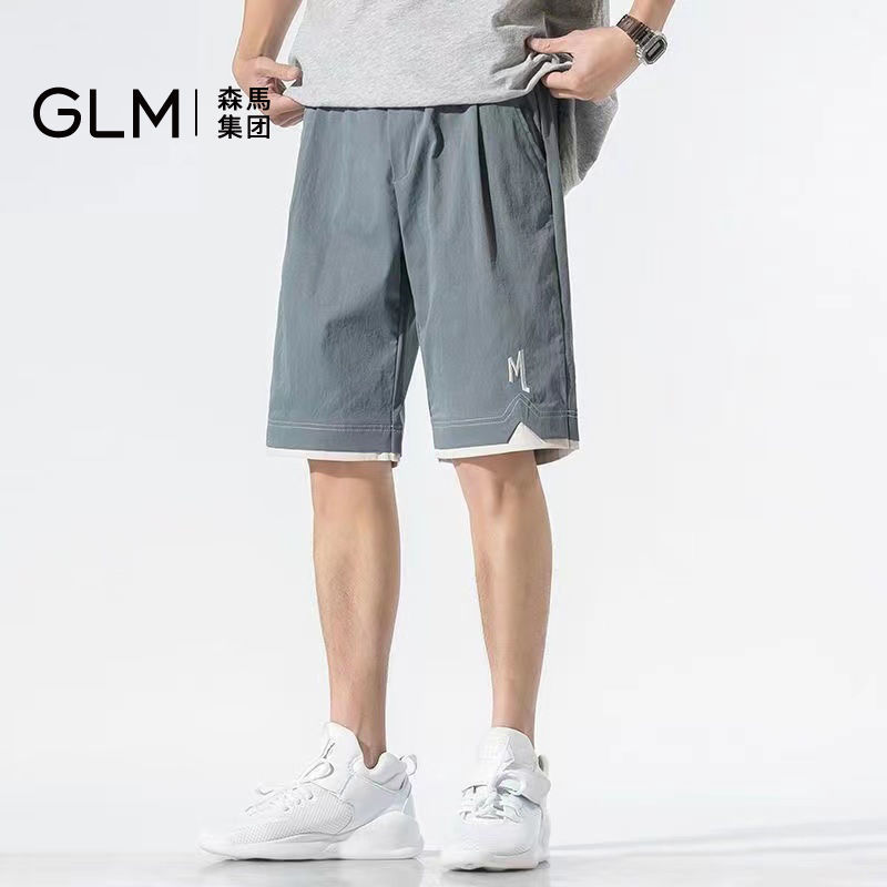 森马集团品牌，GLM 男士沙滩五分裤 夏季宽松直筒短裤