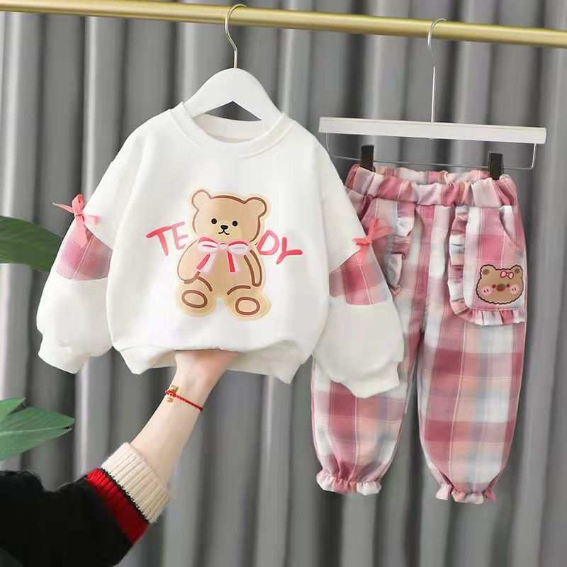 寶寶春季套裝洋氣2023新款時尚女童兒童衣服運動潮童裝小童春秋款