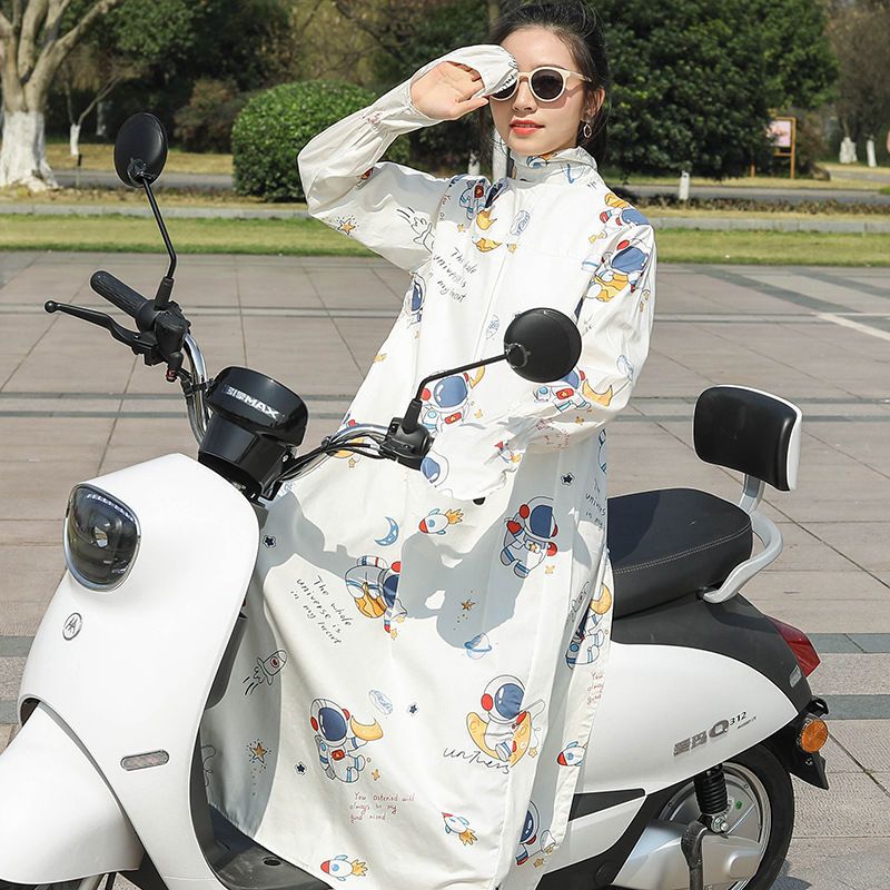 Riding electric motorcycle sun protection clothing women's shawl summer long cotton breathable battery car UV protection sunshade one size fits all