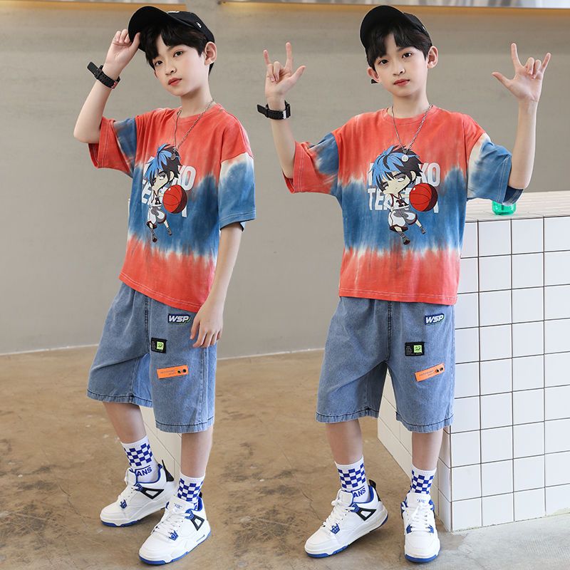 童装男童短袖套装新款夏装儿童两件套中大童帅气休闲韩版潮