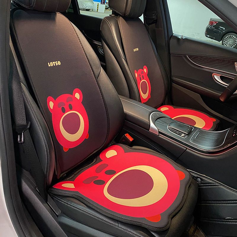 迪士尼汽车坐垫四季通用网红可爱车内通风透气座椅套夏季凉垫全套