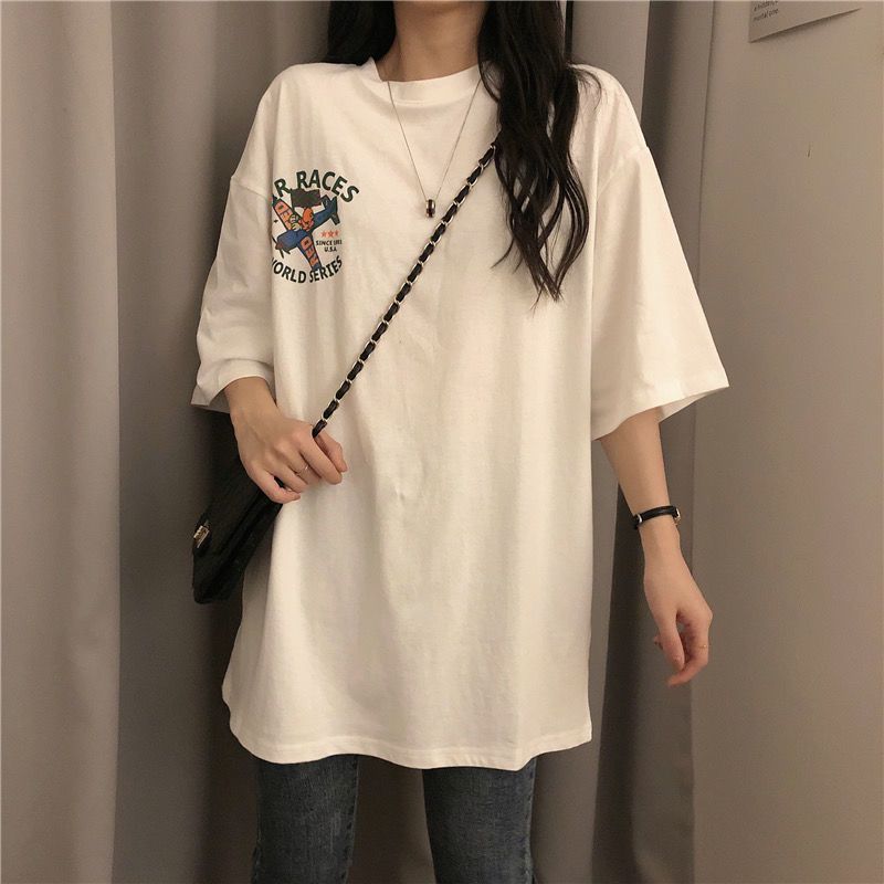 Boudoir honey dress Korean version two or three people short-sleeved bottoming shirt tops ins summer t-shirt female students loose all-match slim tide