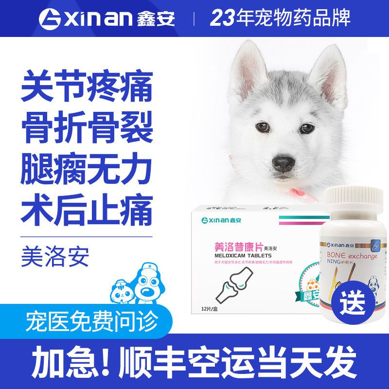 鑫宠物宠物止疼药狗狗关节阵痛消炎猫咪骨折止痛片老年犬美洛昔康 虎窝拼