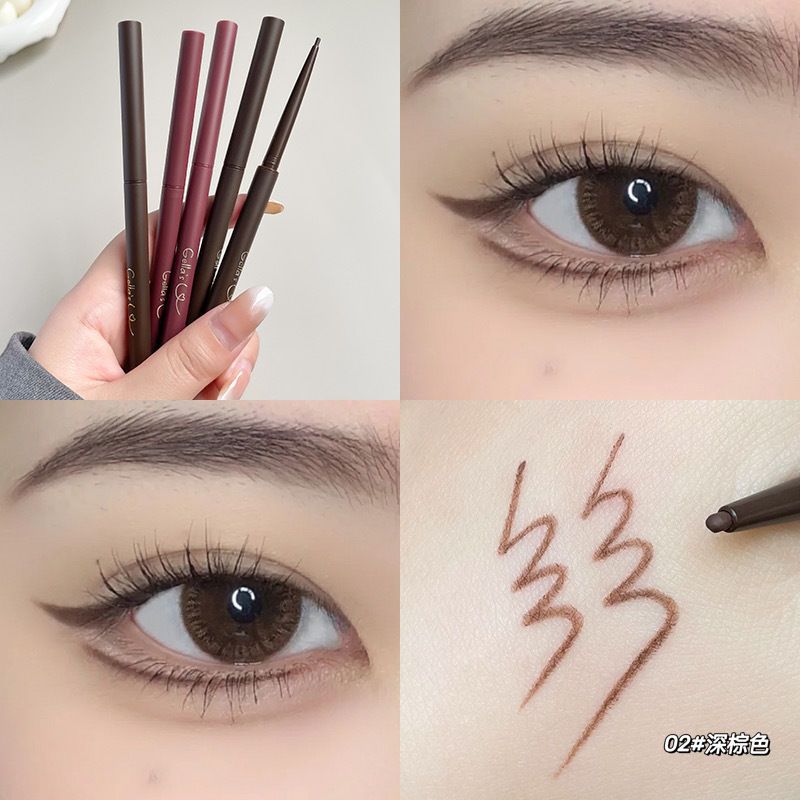 Gella's極細眼線膠筆易上色防水持久不易暈染新手初學者黑色棕色