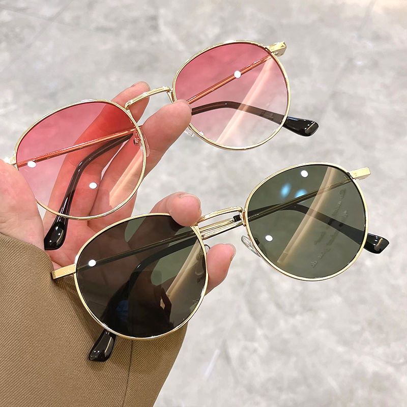 2022 New Model Women's Sungl, High-Style, TikTok And Instagram Trendy, UV-Protective, Round-Face, Round-Frame_voghion.com